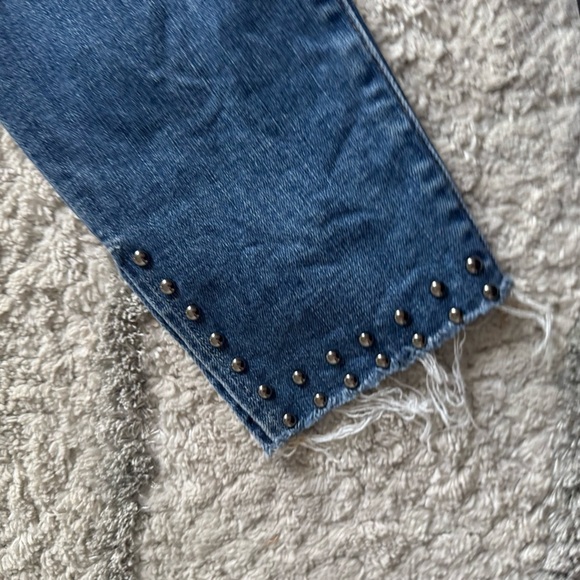 Frame jeans Le High Skinny Split hem Jeans studded Hazelwood crop 26 - Picture 5 of 12
